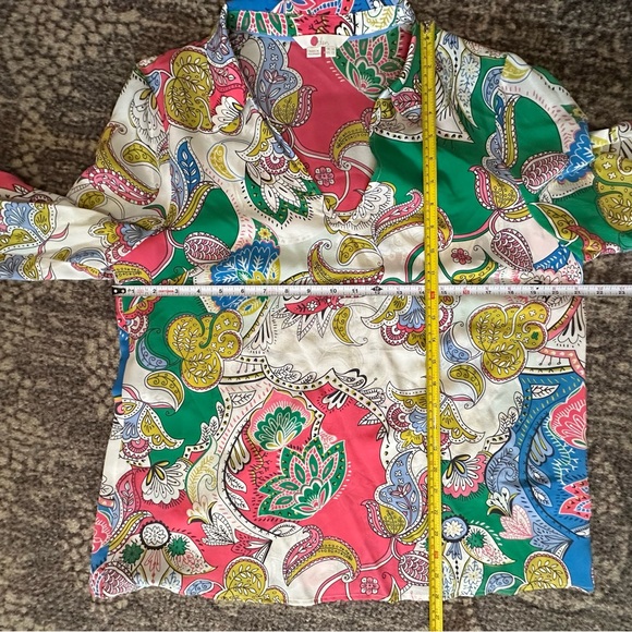 Boden Women’s Size 12 Cream Pink Paisley Silk Lilian Pullover Top Blouse - Picture 9 of 11